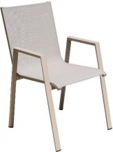 Amicasa 2509 001KH Sedia per Esterni in Alluminio e Textilene 66x54x89h cm Khaki Martinique