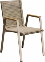 Amicasa 2509 002KHCH Sedia per Esterni Impilabile in Alluminio 65x54x88,5 cm Khaki Guadalupe