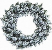 Amicasa 8335 Corona natalizia D. 30cm Verde innevato