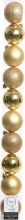 Amicasa 9020170 Palline per Albero di Natale 10pz D. 6cm Tubo Sfera Mix Gold
