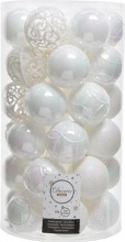 Amicasa 9020805 Pallina albero 37pz D. 6cm Clindro Sfera Mix White iris