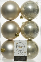 Amicasa 9022065 Palline per Albero di Natale 6pz D. 8cm Sfera Mix Pearl