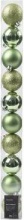 Amicasa 9022469 Set 10 Pezzi Palline Albero di Natale �6cm in Plastica Green Tea