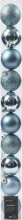 Amicasa 9022471 Set 10 Pezzi Palline Albero di Natale �6 cm in Plastica Blu Ice