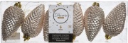Amicasa 9028602 Palline per Albero di Natale 6pz Pigne Pearl