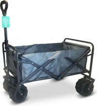 Amicasa 974507 Carrello da Giardino Spiaggia 80 Kg Telescopico Grigio e Nero