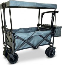 Amicasa 974511 Carrello da Giardino Spiaggia Telescopico Nero e Grigio Deluxe