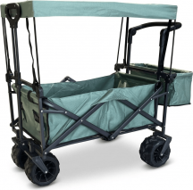 Amicasa 974512 Carrello da Giardino Spiaggia Telescopico Nero e Verde Deluxe