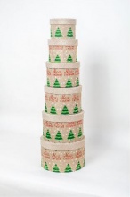 Amicasa AS0174-6 Set 6 Pezzi Scatola Natalizia Fantasia Merry Christmas