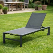 Amicasa BHR 1073KDBA Lettino Prendisole da Giardino 73x196x35 cm Grigio Tropea