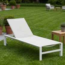 Amicasa BHR 1073KDBG Lettino Prendisole da Giardino 73x196x35 cm BiancoGrigio Tropea