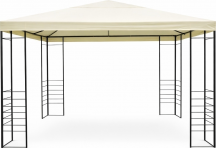 Amicasa Gazebo Ferro 3x4 m Gazebo da Giardino 3x4 mt FerroTessuto Crema Nizza