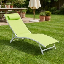 Amicasa KZ013VM Lettino Prendisole da Giardino 58x180x36 cm Verde Mela Oscar