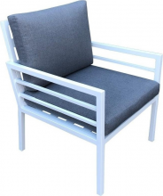Amicasa LOREN_BIANCO Set 2 Sedie da Giardino Alluminio 66x73x85 cm Bianco Loren