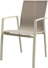 Amicasa LS-TC711 Sedia per Esterni in AlluminioTessuto 59x57x88 cm Bianco Grigio - Monia