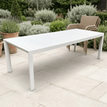 Amicasa LS-ET-30A Tavolo da Giardino Allungabile Alluminio 180240x100 Bianco Scilla