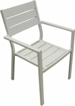 Amicasa LS-TC-805 Sedia per Esterni Alluminio 57x59x87 cm Bianco Karim