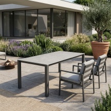 Amicasa LY AT 154 STONE Tavolo da Giardino Allungabile 180-240x90x75 cm Antracite e Grey - STONE