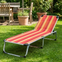 Amicasa Lett 1 Lettino Prendisole da Giardino Pieghevole 64x190x28 cm Arancione
