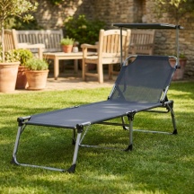 Amicasa Lett 5 Lettino Prendisole da Giardino Pieghevole 69x190x31 cm Antracite