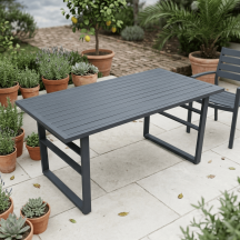 Amicasa Loren 140x71 Tavolo da Giardino Rettangolare Alluminio 140x71x68h cm Grigio - Loren