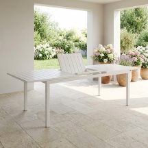 Amicasa Milos Tavolo da Giardino Allungabile Alluminio 202-263x100x75 cm Bianco