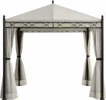 Amicasa Oregon 3x3 Gazebo da Giardino 3x3 mt FerroTessuto Tende e Zanzariere Bianco Oregon