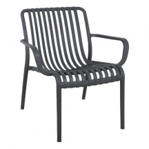 Amicasa PP 776B Poltrona da Esterno Impilabile 74,7x70x77 cm Antracite - PAMPLONA