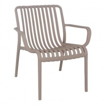 Amicasa PP 776B Poltrona da Esterno Impilabile 74,7x70x77 cm Cappuccino - PAMPLONA