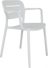 Amicasa PP- 831 -CRETA-B Sedia per Esterni Impilabile Polipropilene 52,5x53x79 cm Bianco Creta