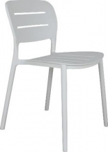 Amicasa PP- 832 -CRETA-B Sedia per Esterni Impilabile Polipropilene 52,5x44x79 cm Bianco Creta