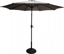 Amicasa Riviera Ombrellone da Giardino 2,7 mt MetalloPoliestere Grigio