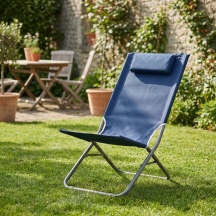 Amicasa SBC009 Spiaggina Pieghevole PoliestereAcciaio 48x58x72 cm Blu