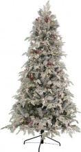 Amicasa SOL664V Albero di Natale �127x210 cm 916 Rami Innevato con Luci LED Sole