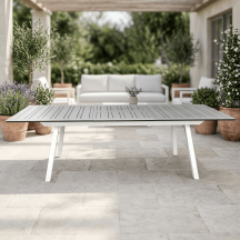 Amicasa Sarim 216297x100 Tavolo da Giardino Allungabile 216297x100 Bianco Antracite Sarim