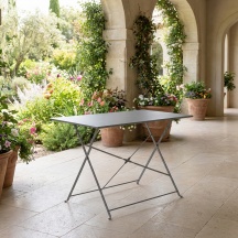 Amicasa TB0009A Tavolo da Giardino Rettangolare Acciaio 100x70x72 cm Antracite Rock