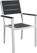 Amicasa YC-051 Sedia per Esterni Acciaio 58x55,5x88,5 cm BiancoGrigio Cortina