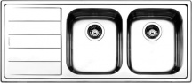 Apell LN1162ILBC Lavello Cucina 2 Vasche Incasso Gocciolatoio Sx 116 cm Acciaio