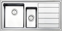 Apell LNP1002FRBC Lavello Cucina 1 Vasca e 12 Incasso Gocciolatoio 100 Cm Inox