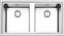 Apell LNP862IBC Lavello Cucina 2 Vasche Incasso 86 cm Acciaio  Linear Plus