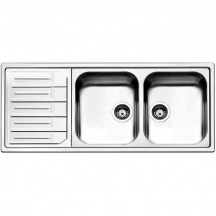 Apell MLE1162ILBC Lavello Cucina 2 Vasche Gocciolatoio Sx 116 cm Inox  Melodia