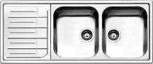 Apell MLE1162ILBC Lavello Cucina 2 Vasche Acciaio Inox Incasso Gocciolatoio 116cm MLE1162ILB
