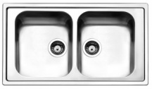 Apell MLE862IBC Lavello Cucina 2 Vasche da Incasso Larghezza 86 cm Acciaio Inox