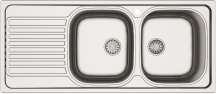 Apell OHN1162ILPC Lavello da Incasso 2 Vasche con Gocciolatoio Sx 116 cm Acciaio