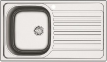 Apell OHN861IRPC Lavello da Incasso 1 Vasca con Gocciolatoio Dx 86 cm Acciaio
