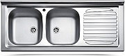 Apell PI120RPC Lavello Cucina Appoggio 2 Vasche Gocciolatoio Dx 120 cm Acciaio