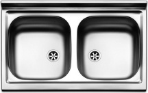 Apell PI802PC Lavello Cucina Appoggio 2 Vasche 80 cm Acciaio Pisa