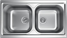 Apell TM862IPC Lavello Cucina Incasso 2 Vasche 86 cm Acciaio Atmosfera