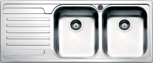 Apell VE1162ILBC Lavello Cucina Incasso 2 Vasche Gocciolatoio 116cm Acciaio Inox