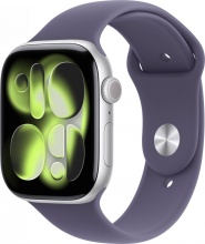Apple MFCP4QLA Watch Series 11 GPS + Cellular 46 mm Argento Sport Band Viola Nebbia SM